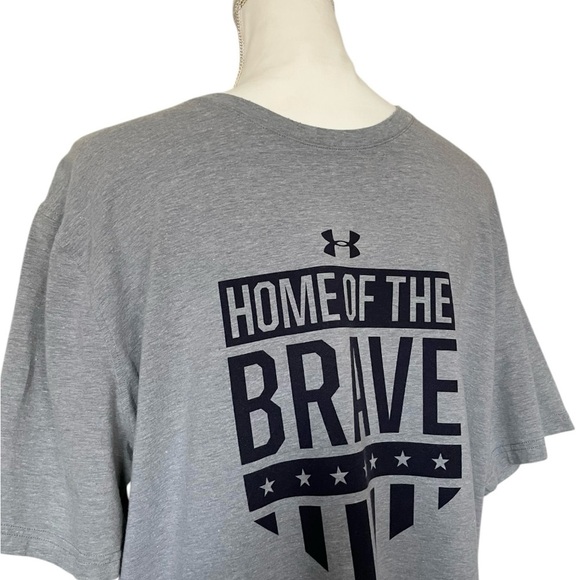 Under Armour Heat Gear Gray “Home of the Brave” Men’s Large Short Sleeve Tee - Picture 2 of 11